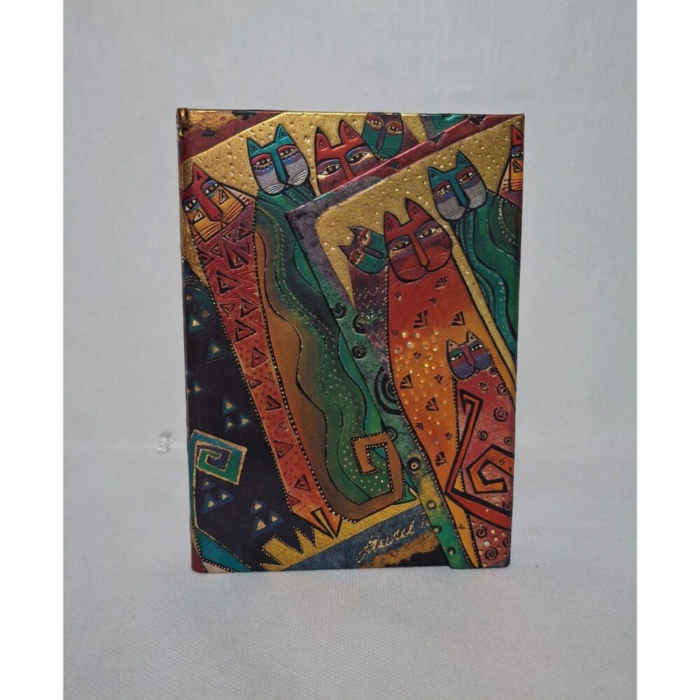 Vintage LAUREL BURCH Santa Fe Felines Embossed Journal Notebook Metallic Cat